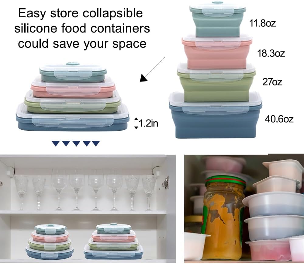 Collapsible Silicone Food Stor - Food Storage Jar Set avaliação e preço