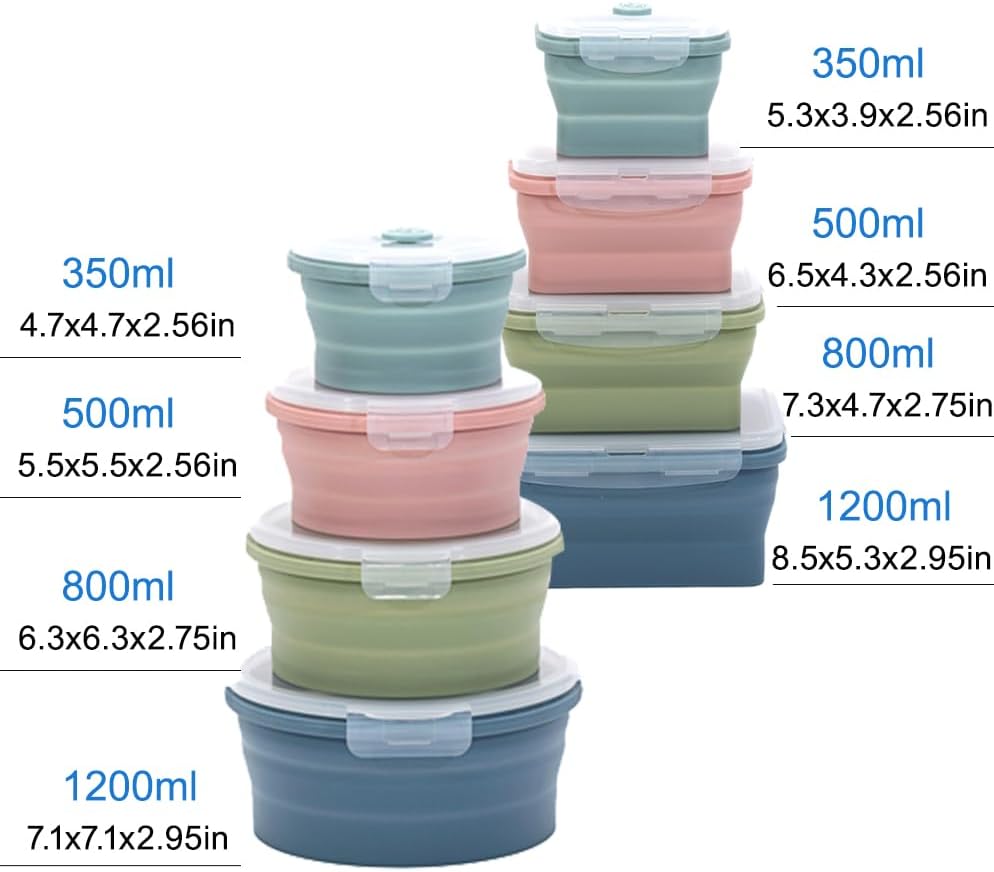 Collapsible Silicone Food Stor - Food Storage Jar Set avaliação e preço