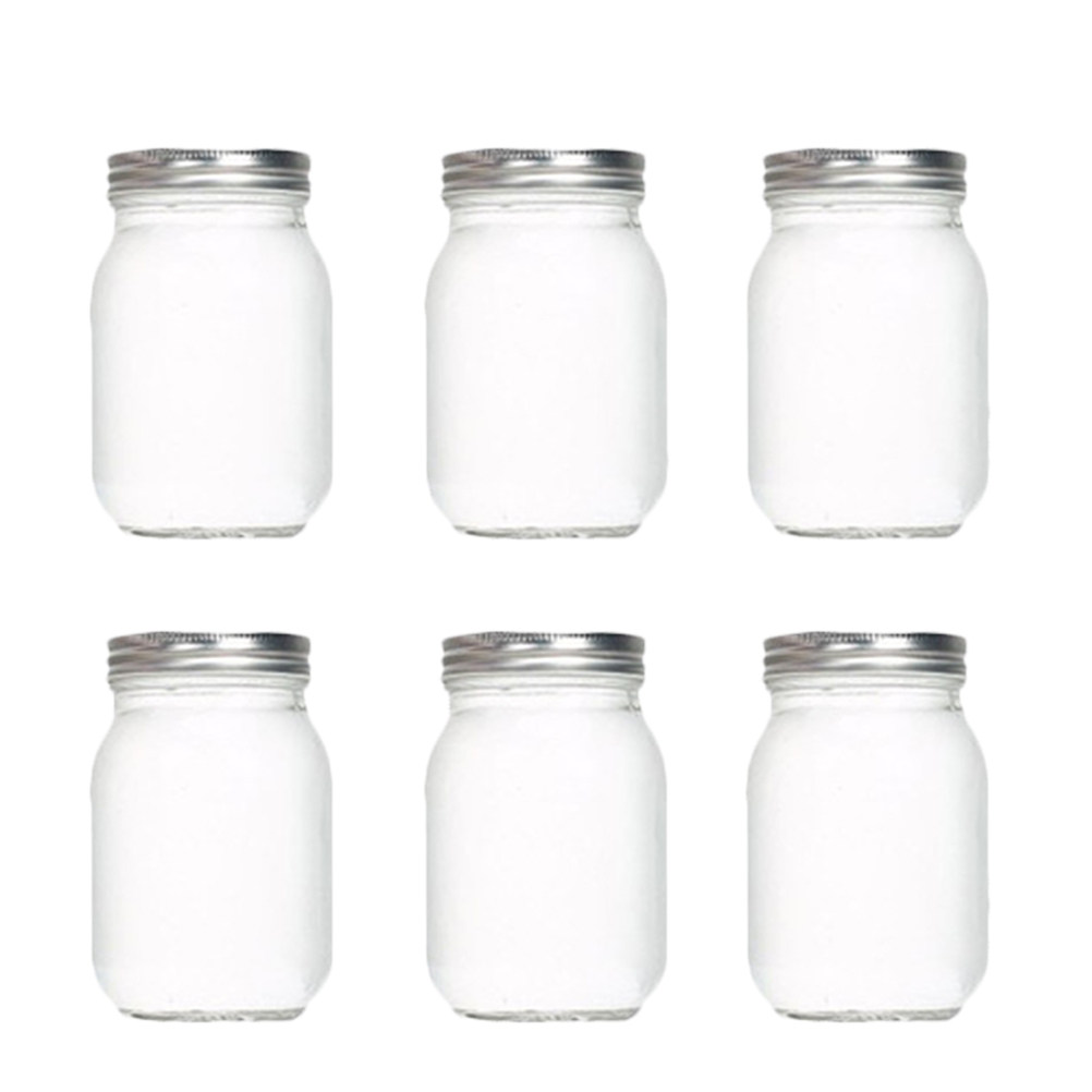 6Pcs Transparent Round Glass J - Food Storage Jar Glass avaliação e preço