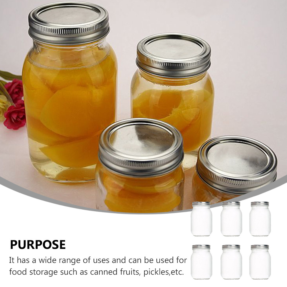 6Pcs Transparent Round Glass J - Food Storage Jar Glass avaliação e preço
