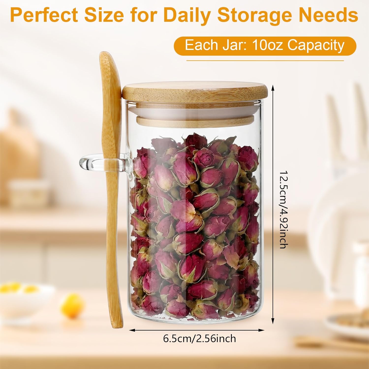 10 Pack Glass Jars with Bamboo - Food Storage Jar Set avaliação e preço