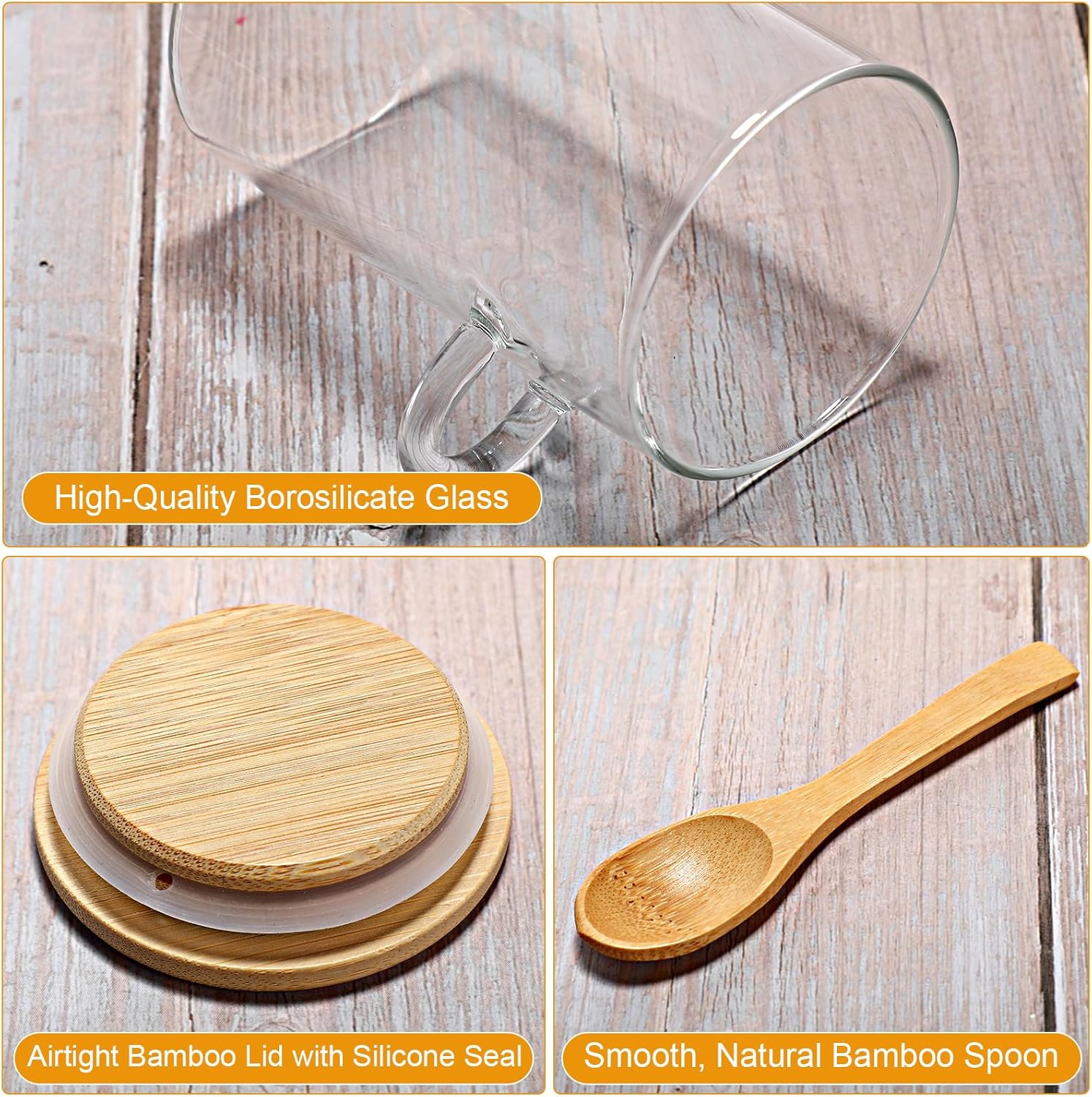 10 Pack Glass Jars with Bamboo - Food Storage Jar Set avaliação e preço