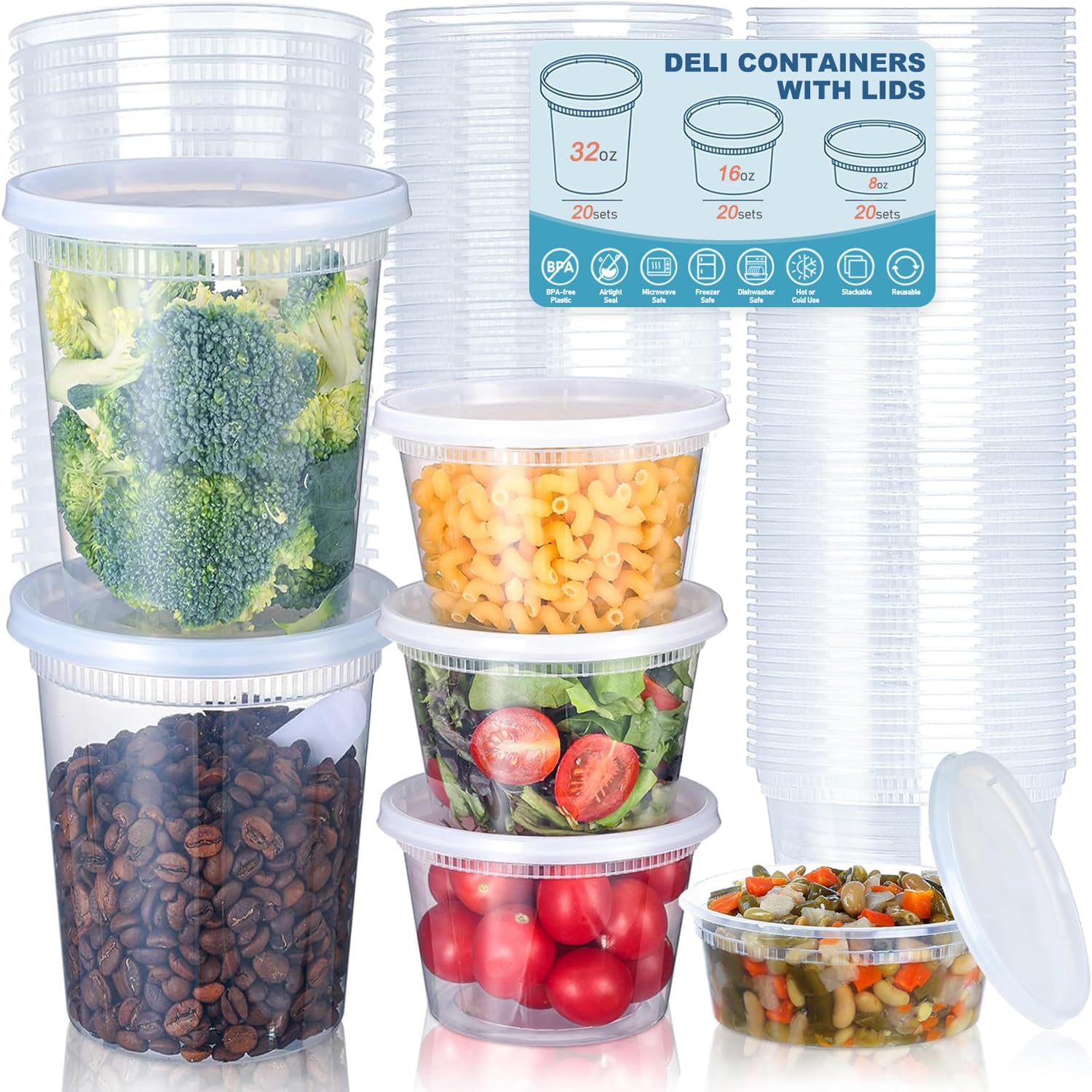24pcs Deli Food Storage Contai - Food Storage Freezer avaliação e preço