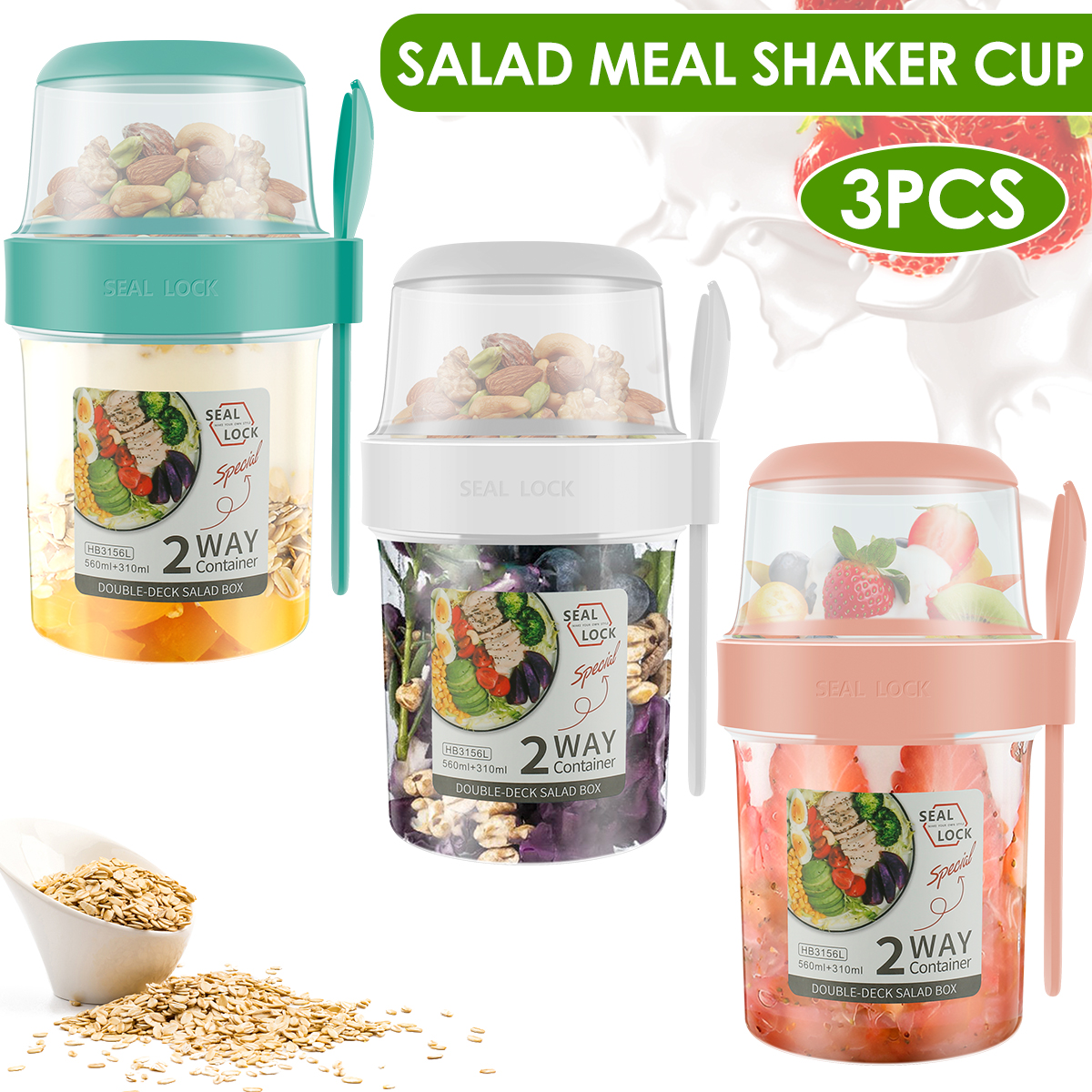 3/2Pcs Double-layer Fresh-keep - Food Storage Yogurt avaliação e preço