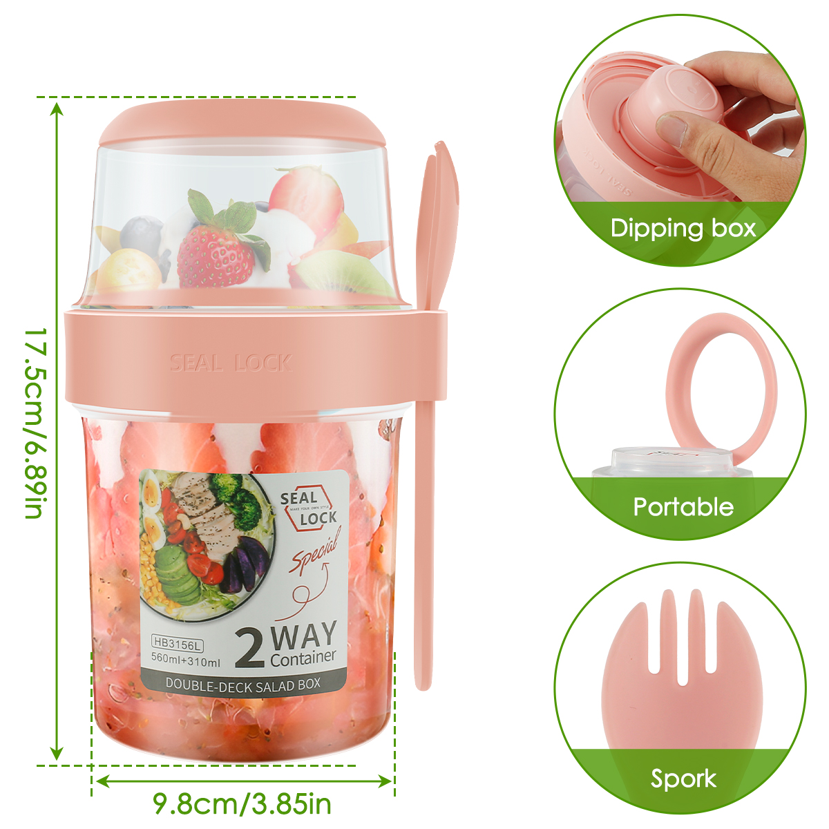 3/2Pcs Double-layer Fresh-keep - Food Storage Yogurt avaliação e preço