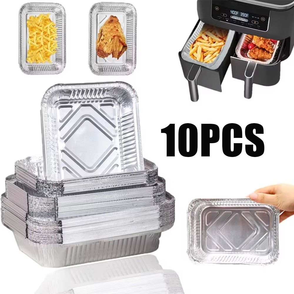 10PCS Disposable Aluminum Foil - Food Storage Aluminum Containers avaliação e preço