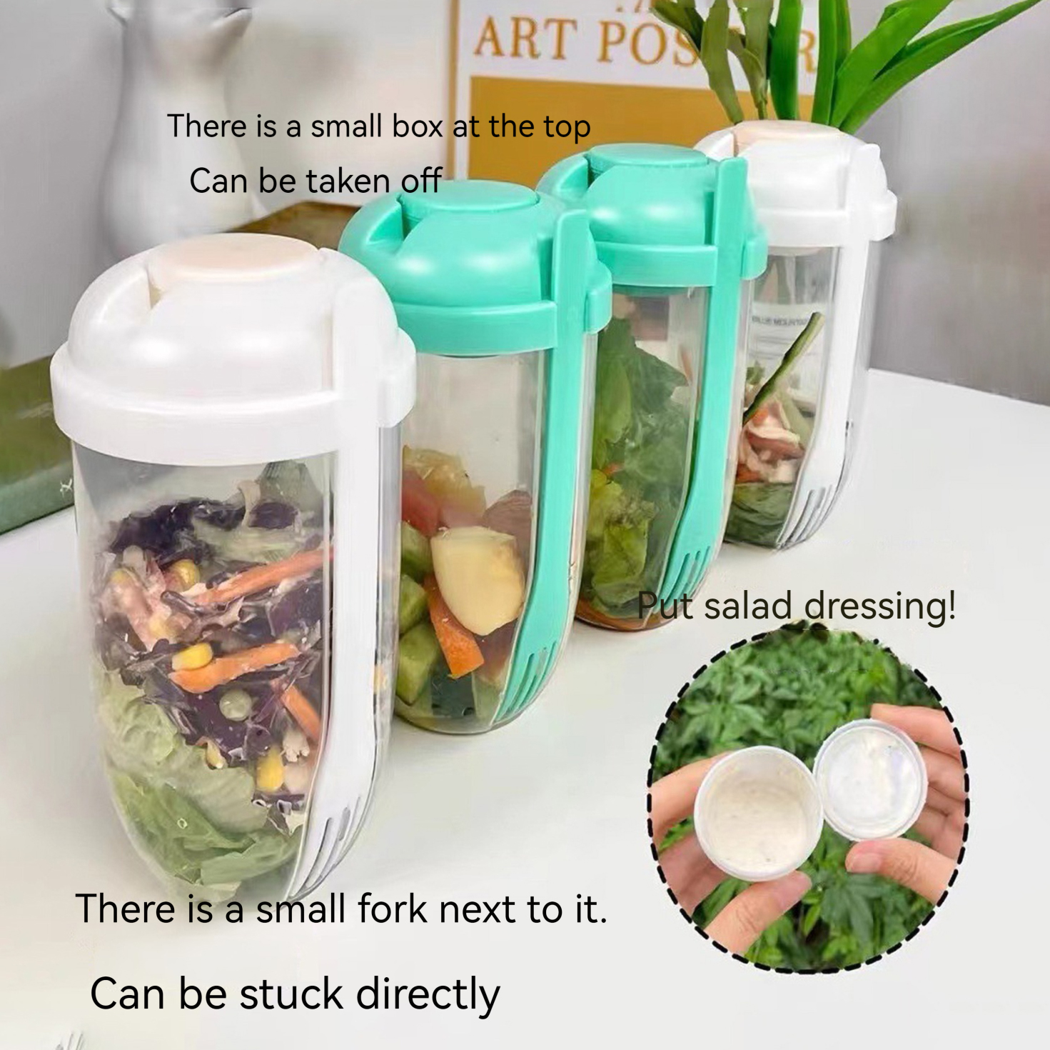 3In1 Portable Salad Cup Breakf - Food Storage Yogurt avaliação e preço