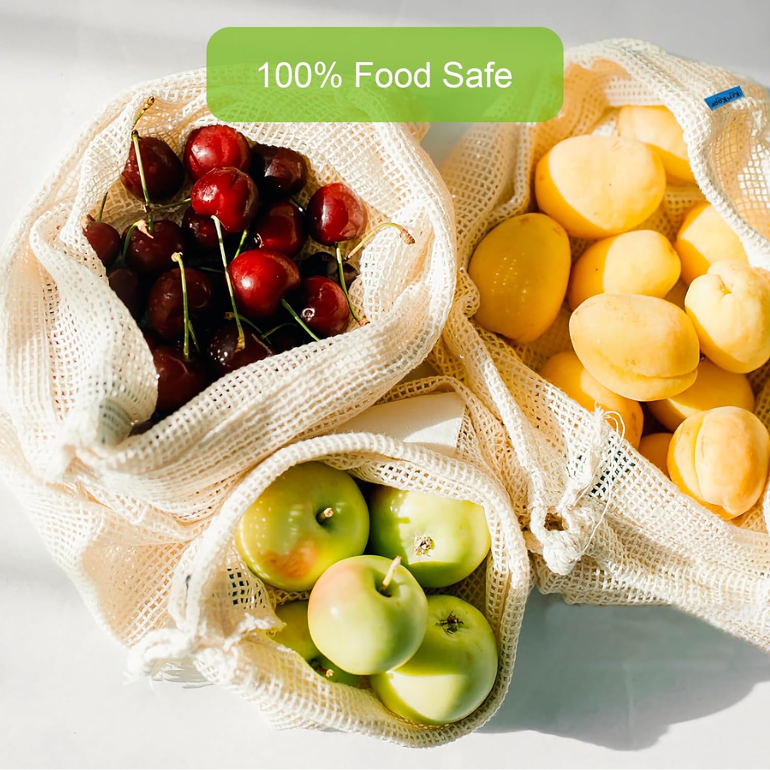 3pcs Reusable Cotton Mesh Prod - Produce Bag Reusable Mesh avaliação e preço