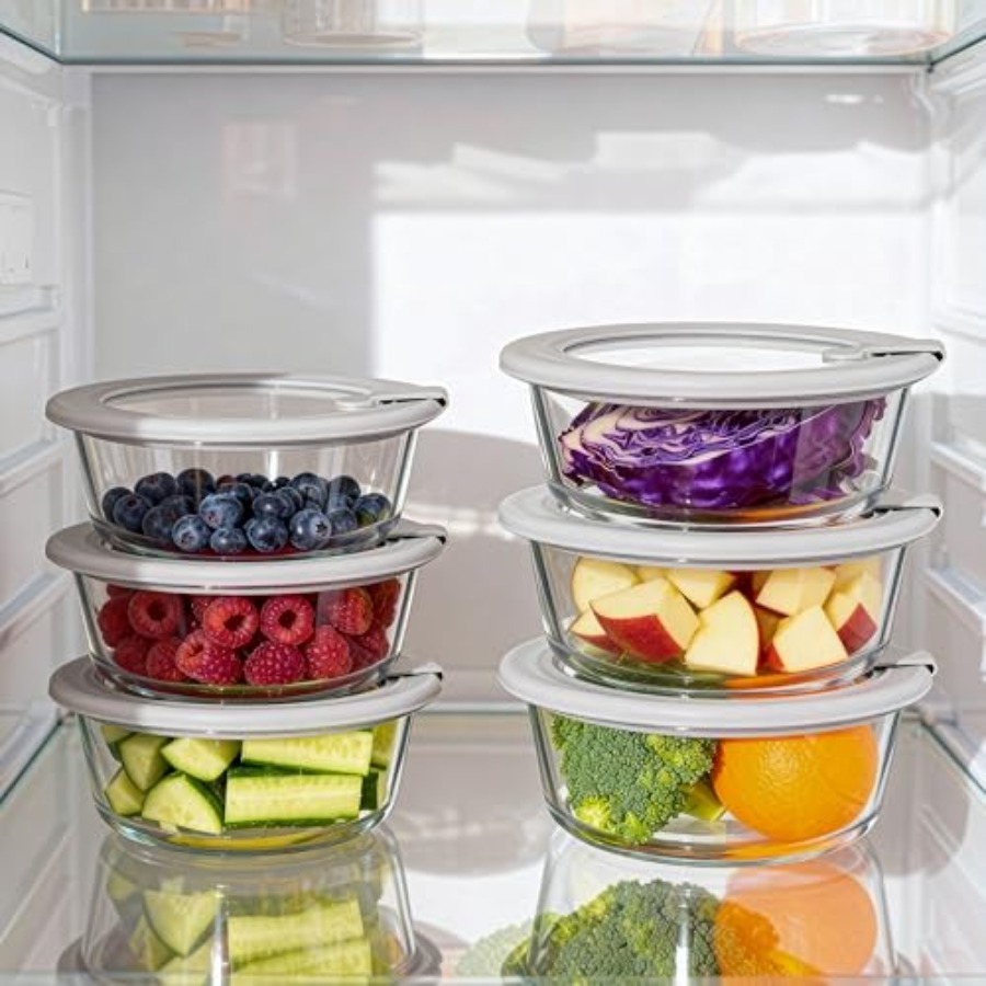Glass Food Containers with Gla - Food Storage Glass Containers Large avaliação e preço
