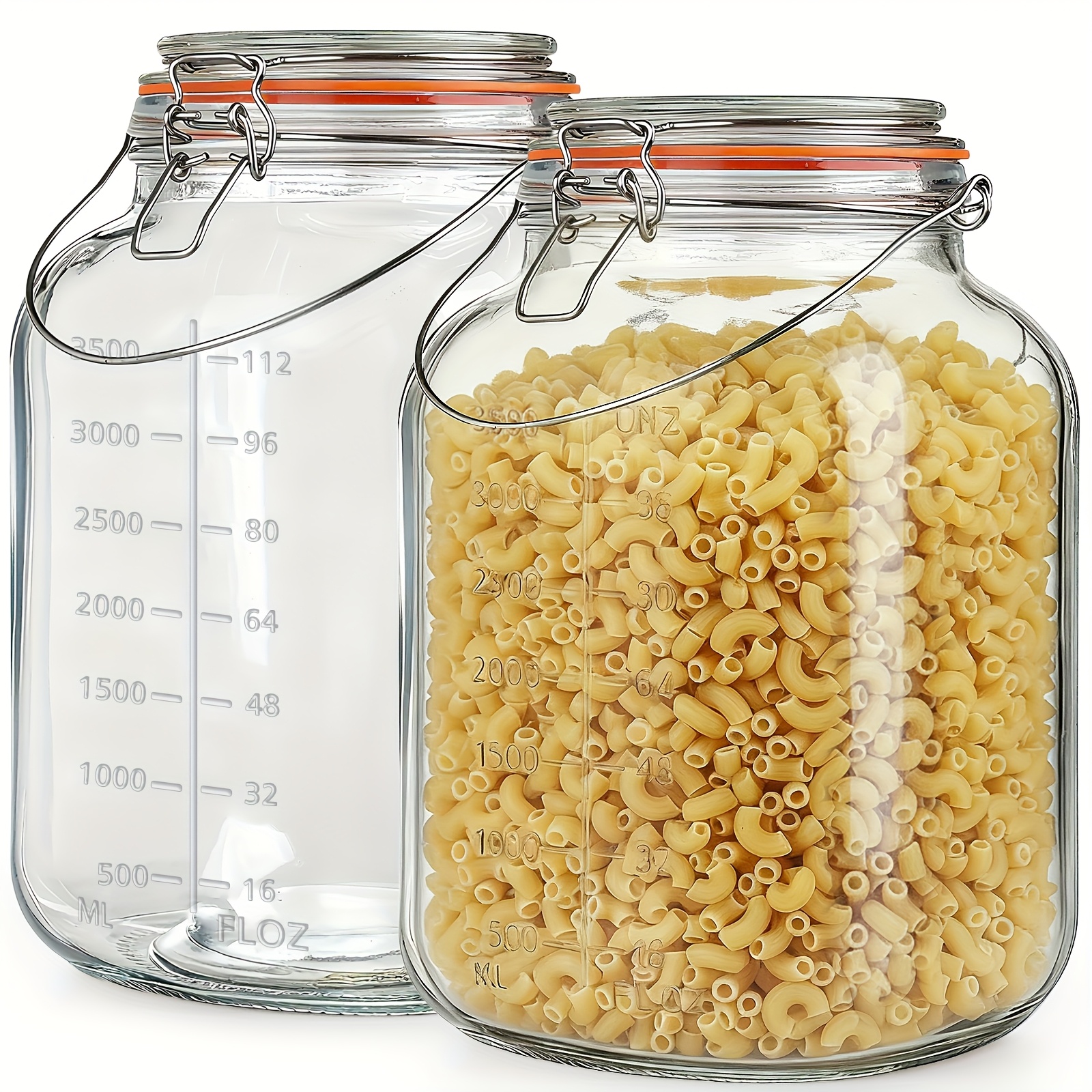 2 Pack 1 Gallon Glass Jar with - Food Storage Glass Containers Large avaliação e preço