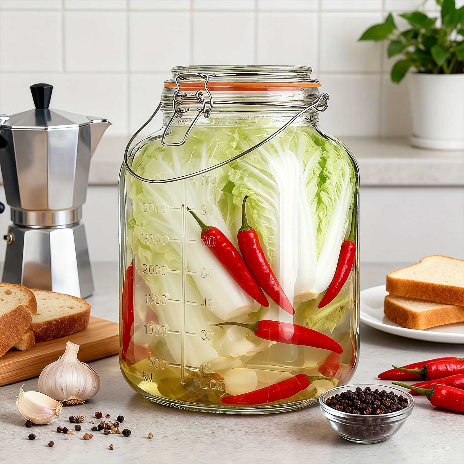 2 Pack 1 Gallon Glass Jar with - Food Storage Glass Containers Large avaliação e preço