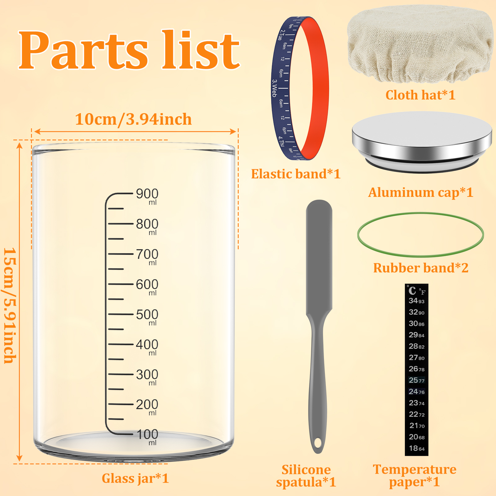 Sourdough Starter Jar Kit 900m - Food Storage Jar Glass avaliação e preço