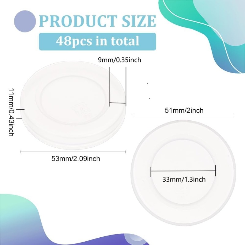 48 Pcs 2inch Yogurt Jar Lids C - Food Storage Yogurt avaliação e preço