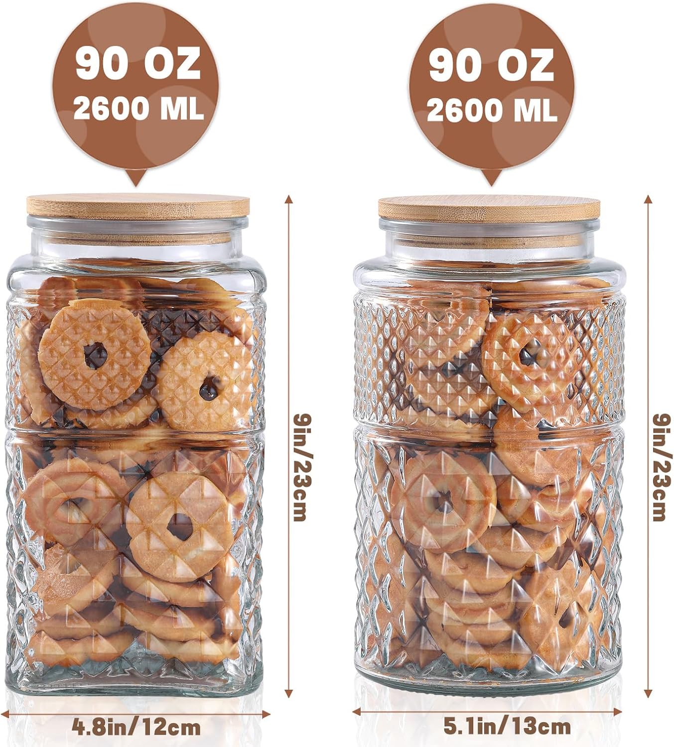 0.7Gallon/2600ml Glass Cookie  - Food Storage Jar Set avaliação e preço