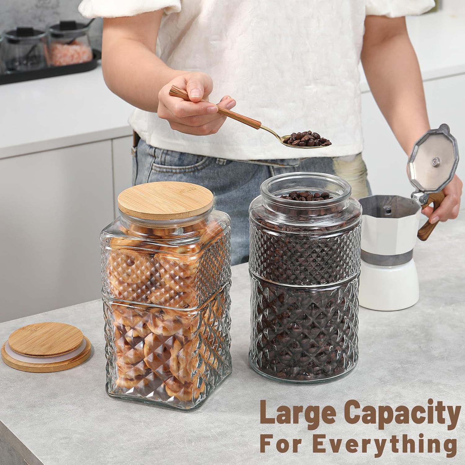 0.7Gallon/2600ml Glass Cookie  - Food Storage Jar Set avaliação e preço