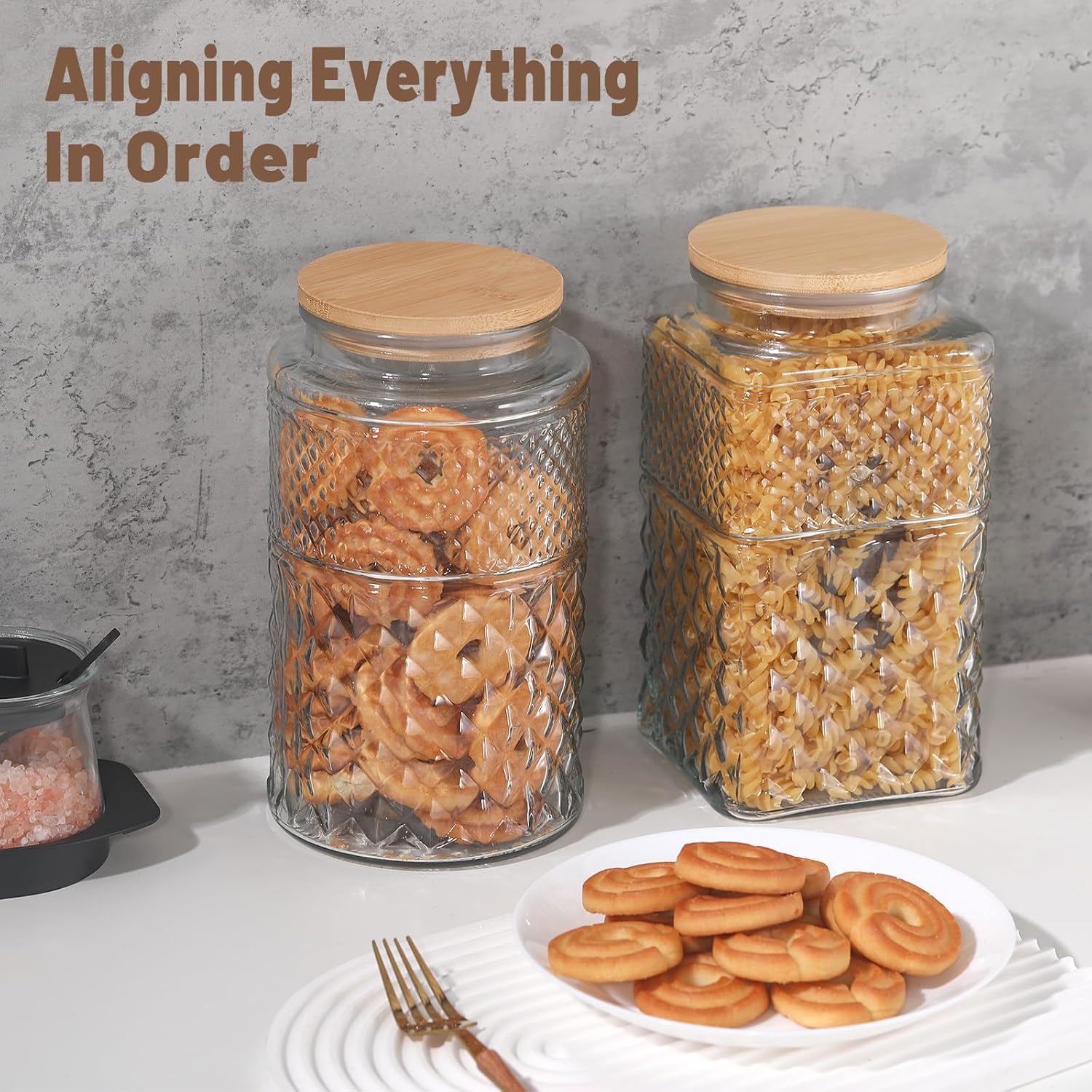 0.7Gallon/2600ml Glass Cookie  - Food Storage Jar Set avaliação e preço