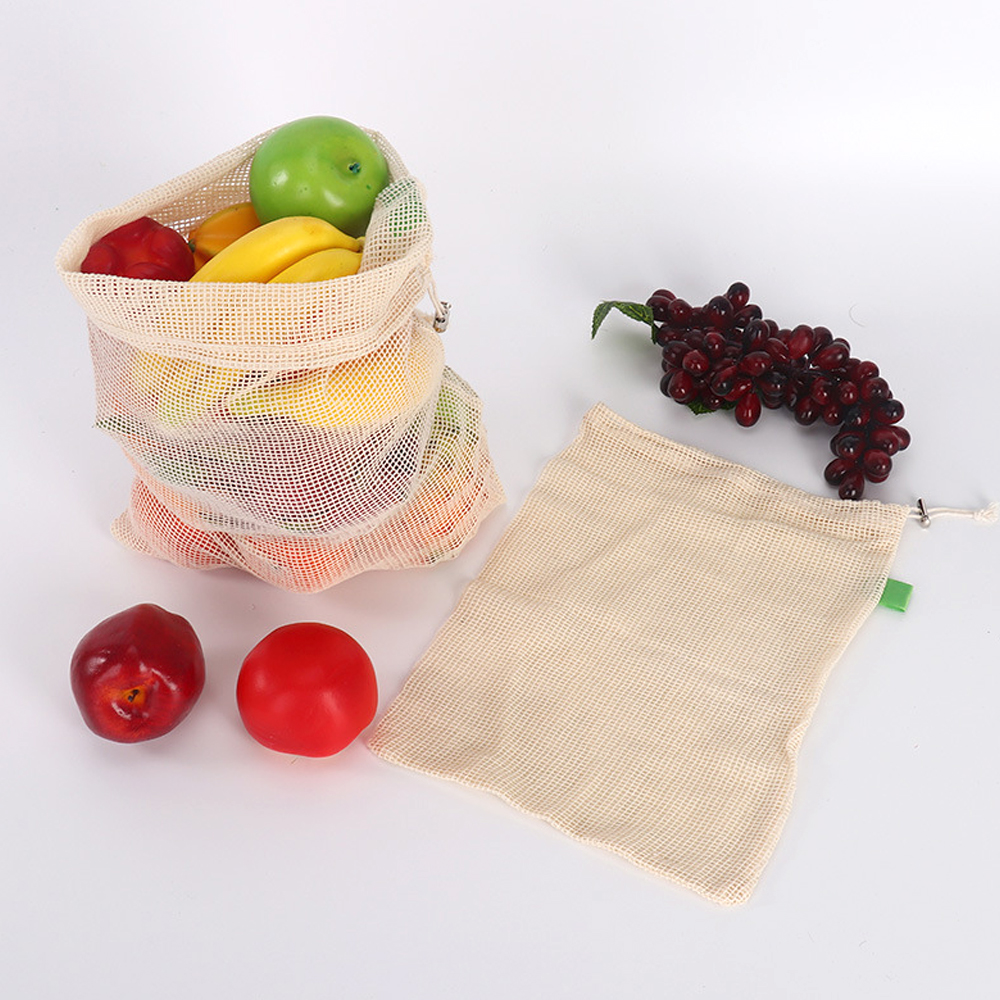 3Pcs Reusable Cotton Mesh Prod - Produce Bag Reusable Mesh avaliação e preço
