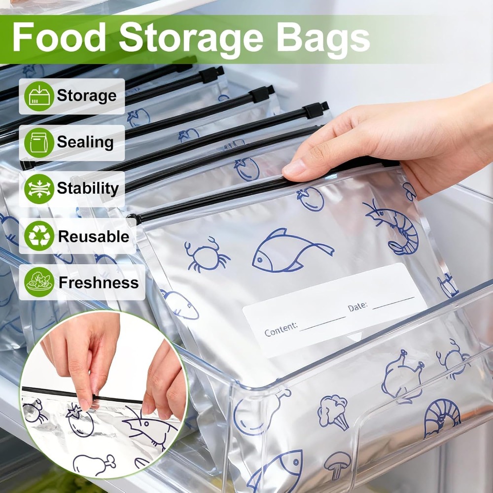 30 Pcs Reusable Mylar Bags for - Food Storage For Long Term avaliação e preço
