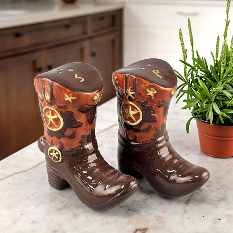 Vintage Boots Ceramic Spice Ja - Food Storage Jar Set avaliação e preço