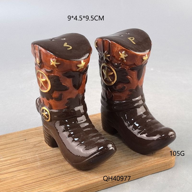 Vintage Boots Ceramic Spice Ja - Food Storage Jar Set avaliação e preço