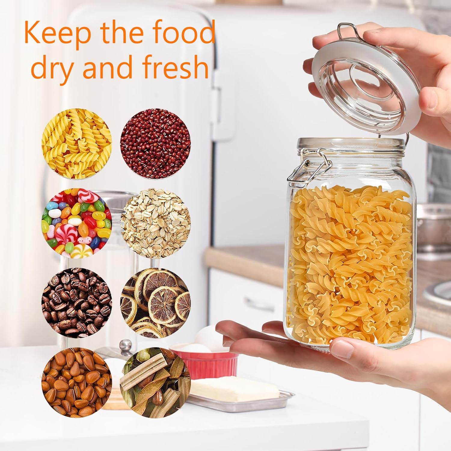 Clear Food Storage Jars 50oz S - Food Storage Jar Set avaliação e preço