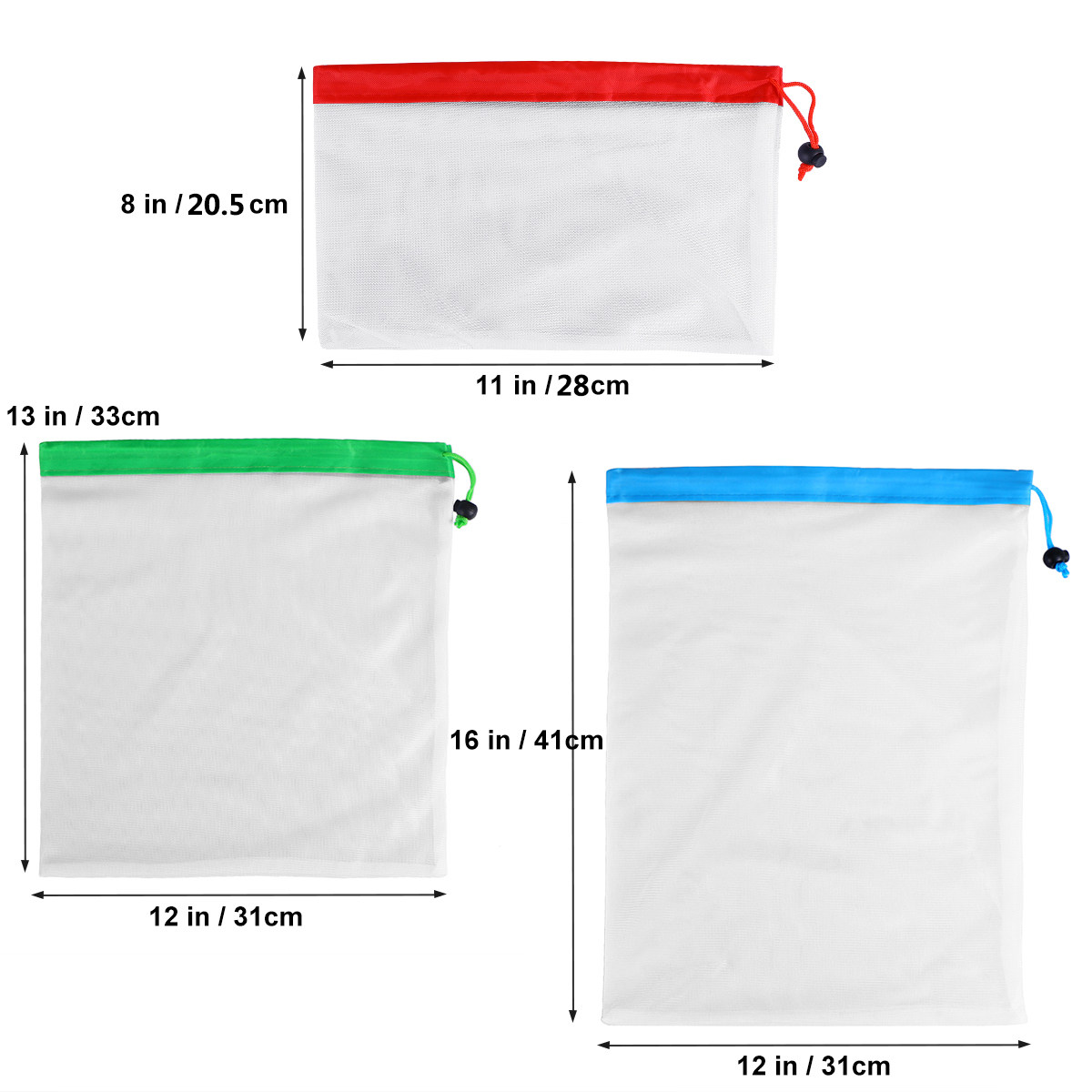 12Pcs Reusable Mesh Produce Ba - Produce Bag Reusable Mesh avaliação e preço