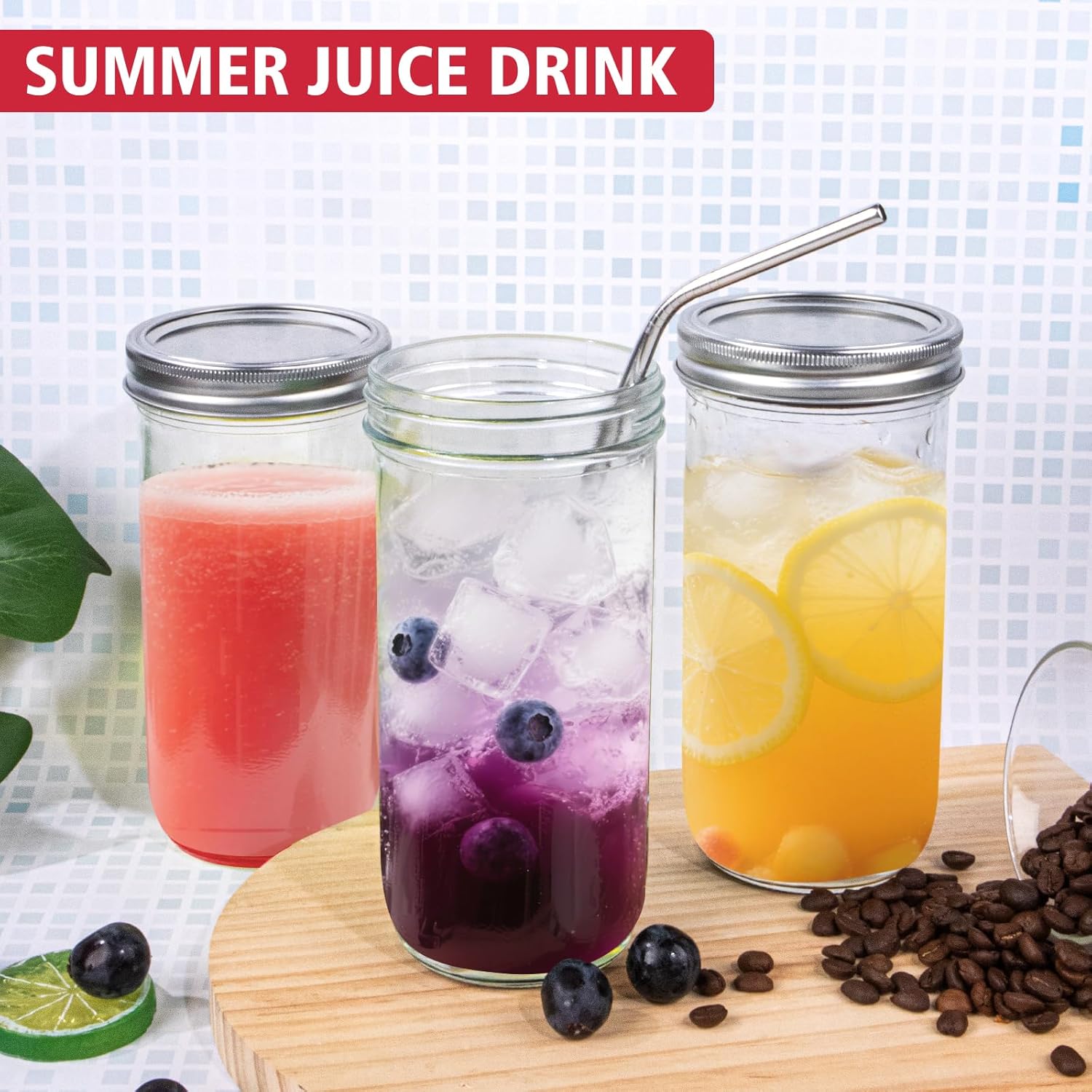 Jars Wide Mouth 6 Pack, 24oz G - Food Storage Jar Glass avaliação e preço