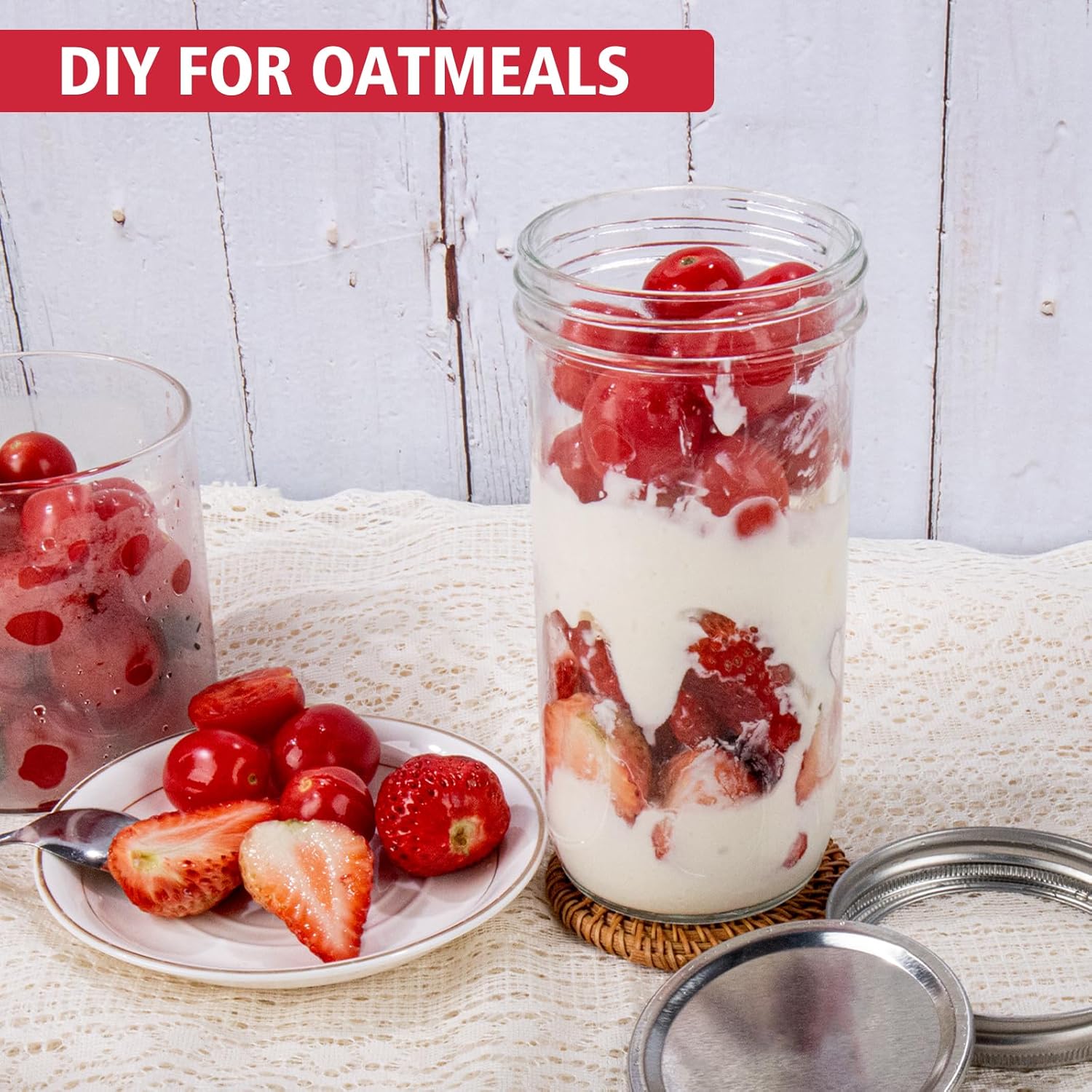 Jars Wide Mouth 6 Pack, 24oz G - Food Storage Jar Glass avaliação e preço