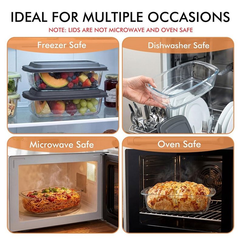 ABMR-Loaf Pan 2-Pack LARGE 7.6 - Food Storage Glass Containers Large avaliação e preço