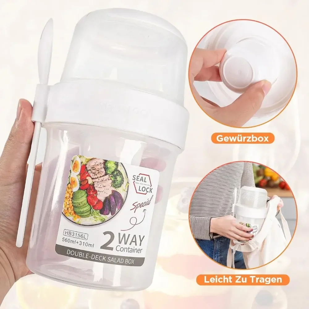 Salad Cup Breakfast Cups Porta - Food Storage Yogurt avaliação e preço