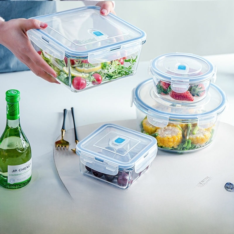 Tempered Glass Food Preservati - Food Storage Glass Containers Large avaliação e preço