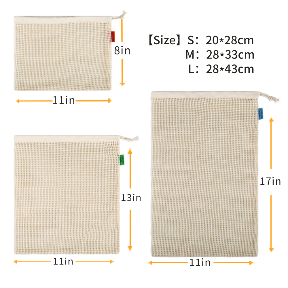 Organic Cotton Reusable Produc - Produce Bag Reusable Mesh avaliação e preço