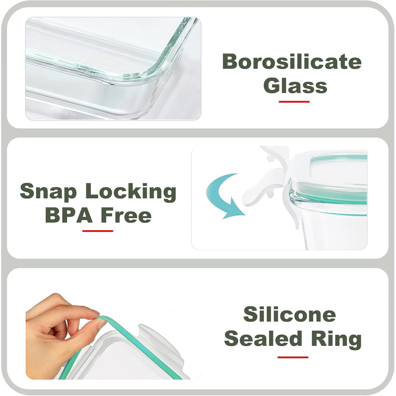 8-Pack Airtight Glass Food Sto - Food Storage Freezer avaliação e preço