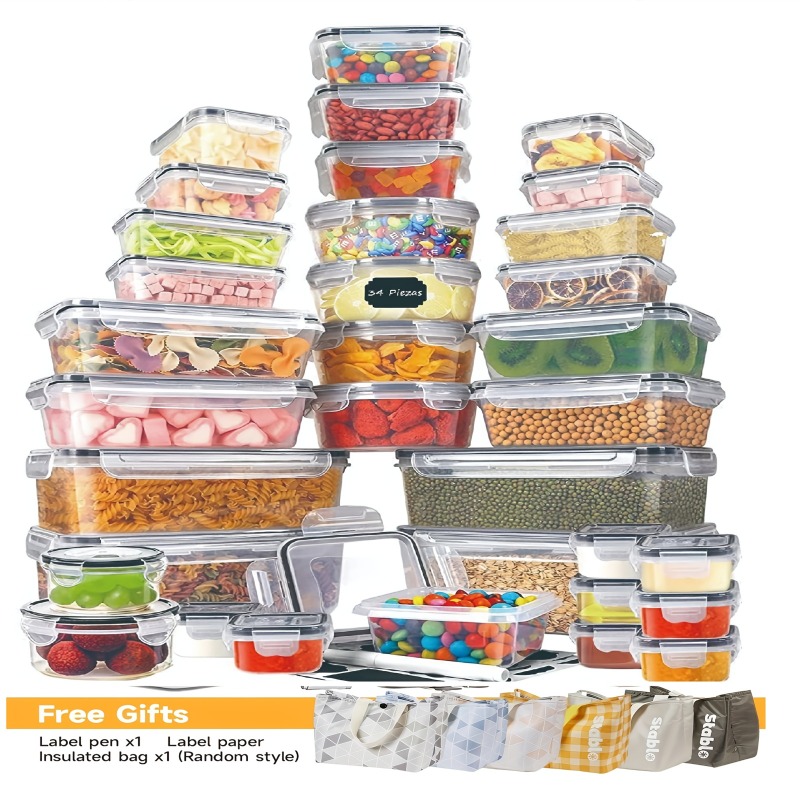 48PCS BPA-Free Food Storage Se - Food Storage Jar Set avaliação e preço