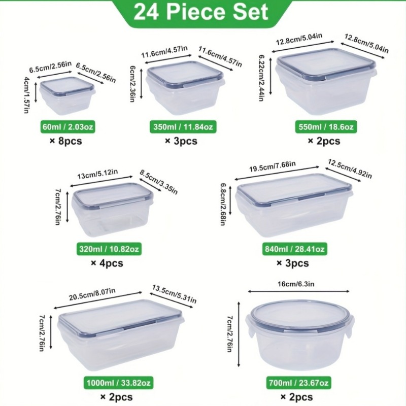 48PCS BPA-Free Food Storage Se - Food Storage Jar Set avaliação e preço