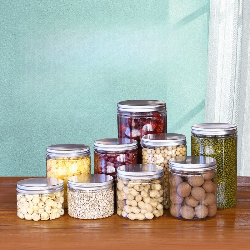 Clear Plastic Storage Jars wit - Food Storage Aluminum Containers avaliação e preço