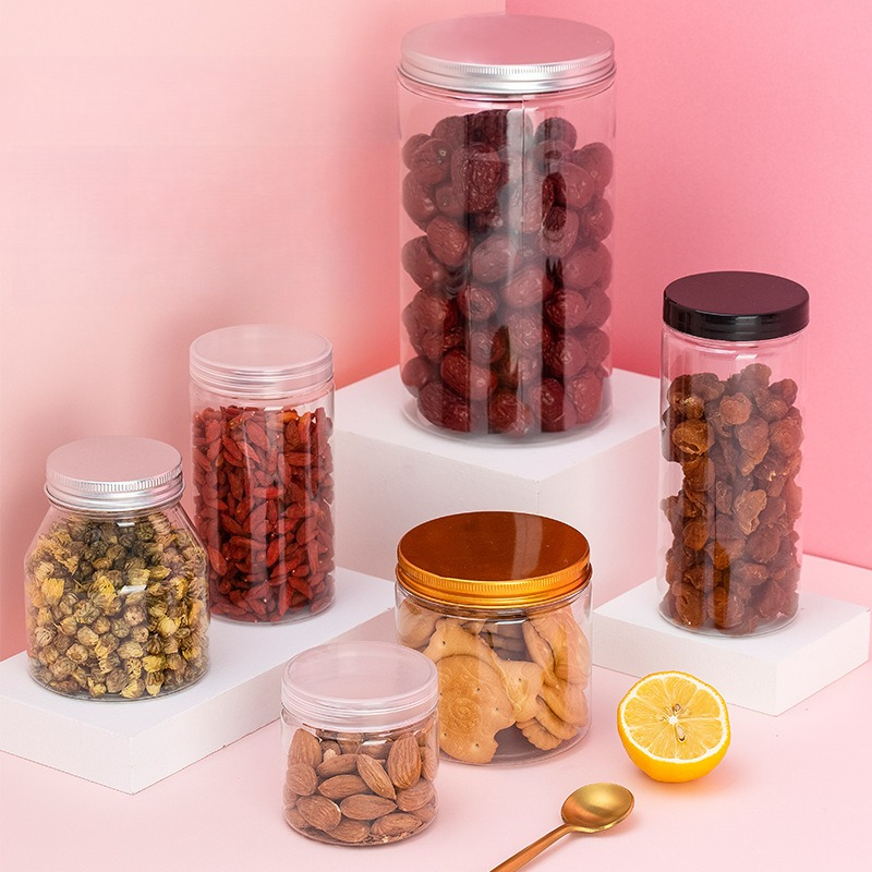 Clear Plastic Storage Jars wit - Food Storage Aluminum Containers avaliação e preço
