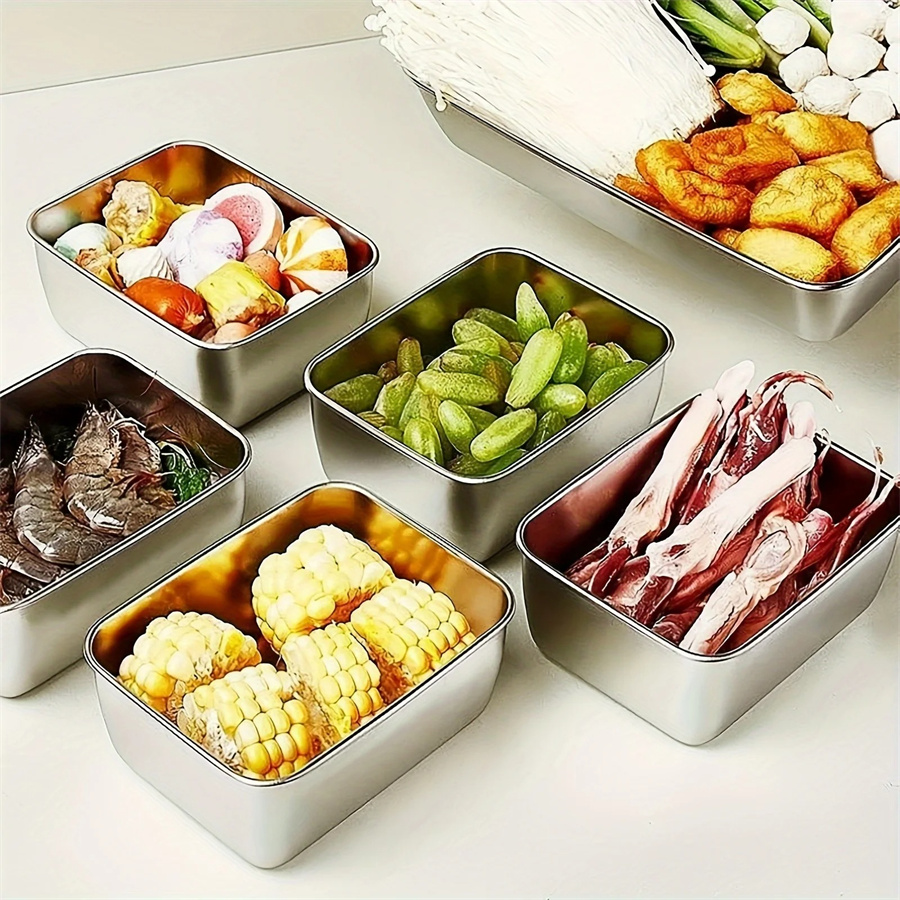 1/3/5pcs Stainless Steel Food  - Food Storage Equipment avaliação e preço