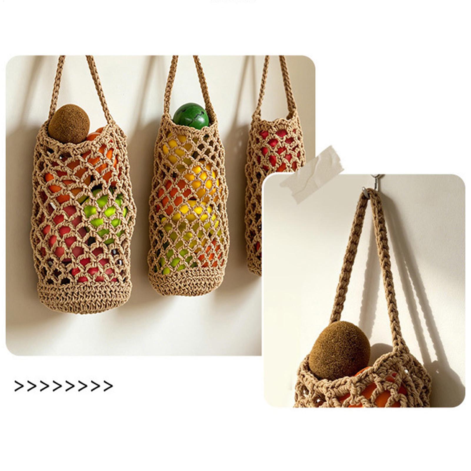 Boho Hand Woven Vegetable Stor - Produce Bag Reusable Mesh avaliação e preço