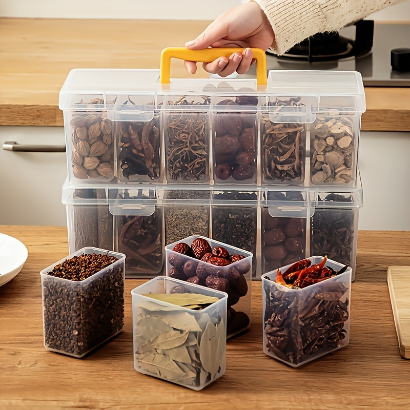 7Pcs Airtight Spice Container  - Food Storage Jar Set avaliação e preço